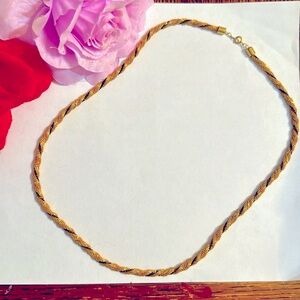 Men’s wired black and gold plated necklace